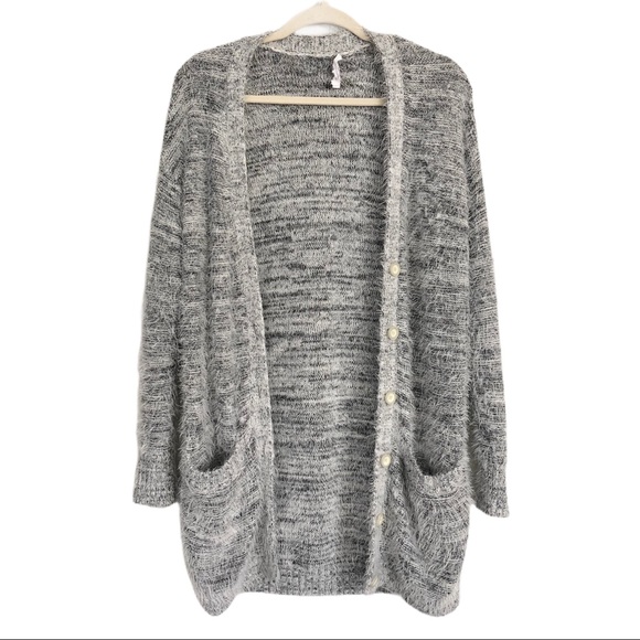 BCBGeneration Sweaters - BCBG Generation grey marled eyelash cardigan
